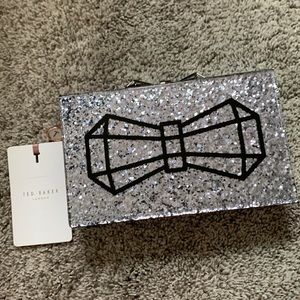 Ted Baker Silver Glitter Clutch